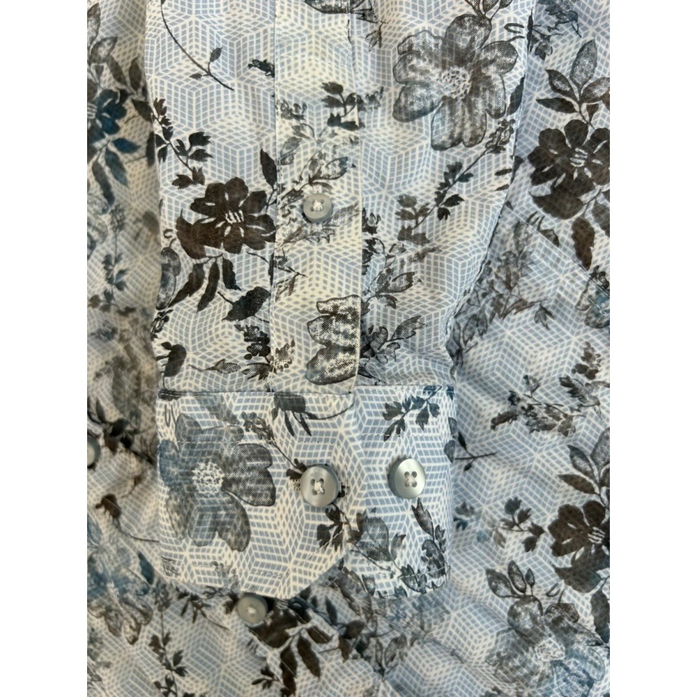 Eight X Premium Buckle Men's LS Shirt Classic Fit XXL Blue Black Floral‎ Casual - Picture 5 of 16